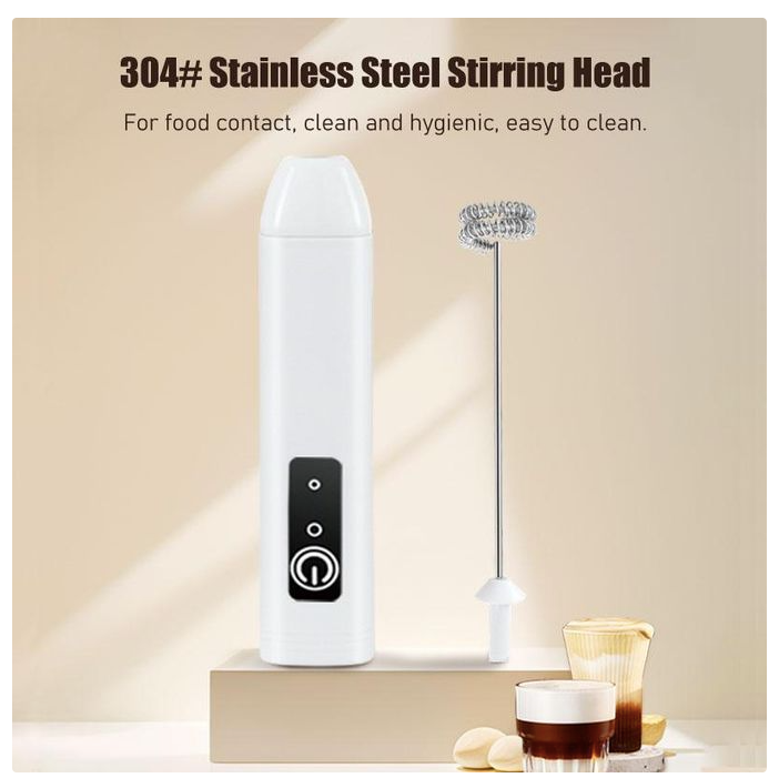 3-Speed Wireless Charging Milk Frother, Coffee Mixer & Egg Beater